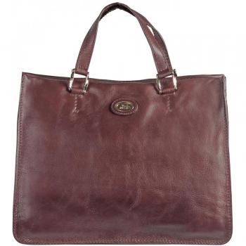 The Bridge - Bolso de asas de cuero para mujer marrón marrone cenere