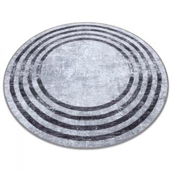 Alfombra Lavable Antideslizante Miro 51231.806 Círculo 100 cm - Gris/Negro