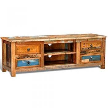 Mueble de TV de Madera Recuperada con 4 Cajones