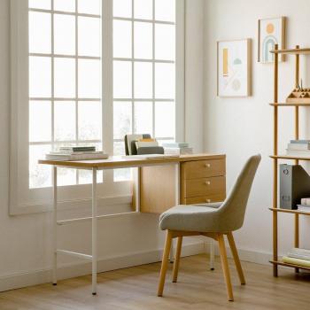 Escritorio blanco efecto madera natural Selane 120 cm x 50 cm