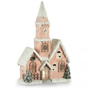 Figura Decorativa Rosa Navidad con Luz LED