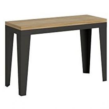 Mesa Abatible Flame Double 120x45/90 cm Roble Natural Estructura Antracita