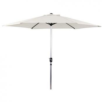 Parasol de jardín circular de aluminio 3m color crudo con protección UV