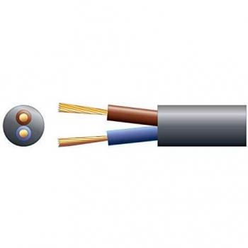 Mercurio 7,4 mm 100 m 15 A 2 Core Redondo Mains Cable de PVC – Negro