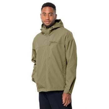 Jack Wolfskin Men's Lightweight Desert Windbreaker Jacket - Tan/Bay Leaf, Size L/40 Regular