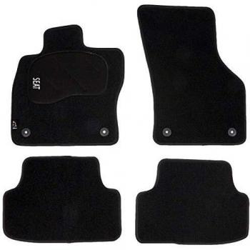 Juego de Alfombras de Moqueta a Medida Premium Negro para Seat LEON III de 2013 en adelante.