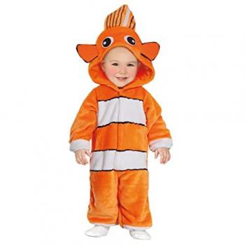 Disfraz de Pez Payaso para Bebé de 18-24 Meses con Mono Rayas Naranja y Blanco y Capucha