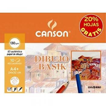 Minipack Basik de 10 Láminas para Dibujo con Recuadro, Tamaño A4, 130g - Canson