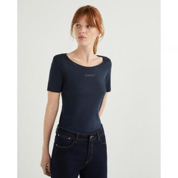 Esprit Women's Slim Fit Rhinestone T-Shirt in Navy