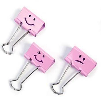 Rapesco 1349 Pinzas / Clips Divertidos de 19 mm con Brazos Plegables, Rosa, Paquete de 20