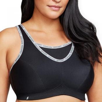 Glamorise Wireless Sports Bra with Maximum Support - Black Women's Underwear