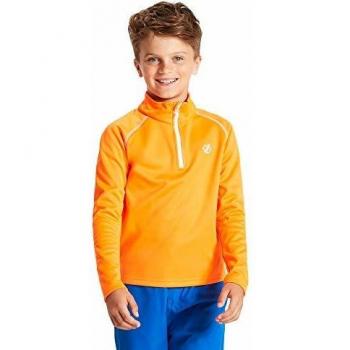 Dare 2b Forro Polar para niños con Forro Polar elástico y Parte Trasera cálida de Secado rápido con Media Cremallera, Infantil, Forro Polar, DKL360 4PEK15, Naranja Vibrante, 42