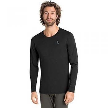 Odlo Natural+Light - Camiseta de Manga Larga para Hombre, Primavera/Verano, Hombre, Color Black annullato fw19, tamaño Extra-Large