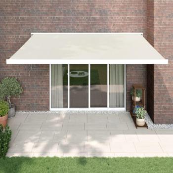 Toldo retráctil de aluminio y tela color crema 4x3 m