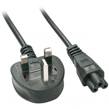 Lindy 30409 Cable de Alimentación UK/IEC C5 - Negro, 2m