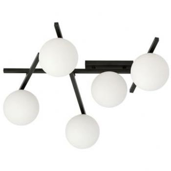 Lámpara de Techo Smart Epikasa - Acero con recubrimiento de polvo y Vidrio, Negro y Blanco, 67x25x50 cm