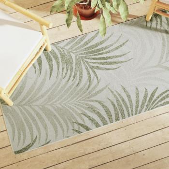 Alfombra interior exterior antideslizante pelo corto 80x300 cm Color Hoja, Geométrico, Borde, Alfombra de Piso para Sala de Estar Dormitorio Habitación Salón