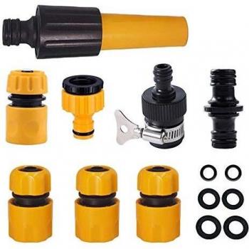 YIXISI 9 Piezas Juego de Conectores de Manguera, Conector de Extremo de Manguera de Jardín, Conector Rápido de Manguera, incluso Boquilla, Conectores y Lavadora, para 1/2'' Manguera