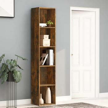 Estantería de madera multicapa roble ahumado 40x30x189 cm