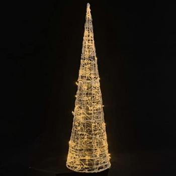 Pirámide Decorativa Cono Acrílico Luces LED 120 cm Blanco Cálido