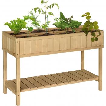 Huerto Urbano de Madera Outsunny 120x60x81 cm con Estante Inferior