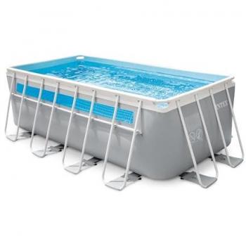Piscina Desmontable Intex Prism Frame 400 x 200 x 122 cm, con marco de acero, ventana 360º, material triple capa y capacidad para uso sobre el suelo