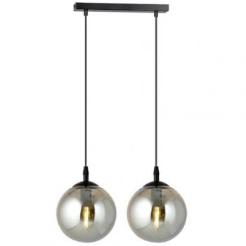 Lámpara de Suspensión Cosmo EPIKASA, Acero con recubrimiento en polvo y Vidrio, Negro y Gris, 40x100x14 cm