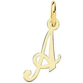 Colgante oro 18k letra inglesa A mayúscula 14mm. lisa calada