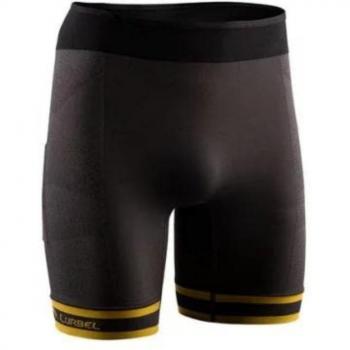 Lurbel Spirit Black Yellow Men's Short Tights, Size S - Pantalón de trail Lurbel Spirit Shorts Hombre Marengo/Amarillo AM