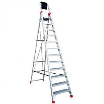 Faraone - Escalera de Aluminio - Escalera de Tijera DOMUS12 - 347 x 70 x 15 cm - Escalera 12 Peldaños - Máxima Seguridad - Fácil Transporte - Peldaños Anchos y Cómodos