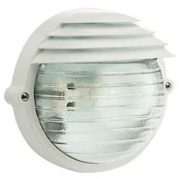 Aplique de Aluminio Fundido con Difusor de Vidrio Estampado para Exterior - Línea Palpebra, E27, Color Blanco