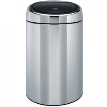Brabantia Touch Bin - Cubo de basura, 20 litros, metálico, cubo interior de plástico extraíble, acero brillante