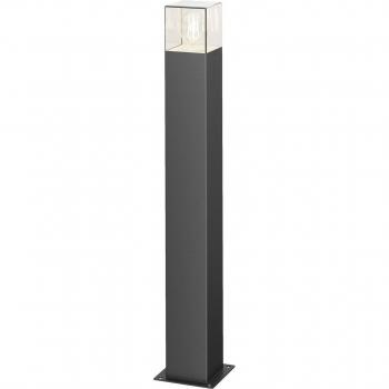 Bolardo luminoso Lucande Keke, altura 70 cm, moderno, negro, hecho de aluminio, 1 llama E27, ideal para iluminación de senderos y balizas