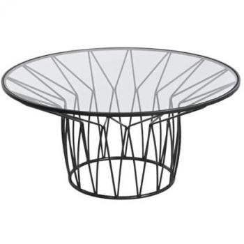 Mesa de Centro Home ESPRIT Metal Cristal 85 x 85 x 39 cm