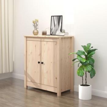 Aparador de madera maciza de pino 70x35x80 cm con 2 puertas, mueble de almacenaje para salón, armarios con puertas, cajón de madera, buffet moderno, armario auxiliar y armario de
