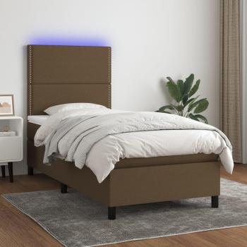 Colchón de cama blanda y tela LED marrón oscuro 80x200cm