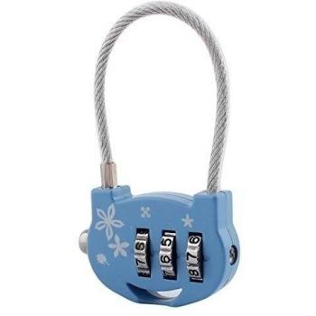 Sourcingmap-Maleta Equipaje 3Dial combinación de dígitos Contraseña Candado azul