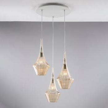Lámpara Moderna Zeus Ámbar 3 Luces E27