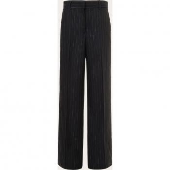 MSGM Stylish Wide Trousers, Black Female, Size: S