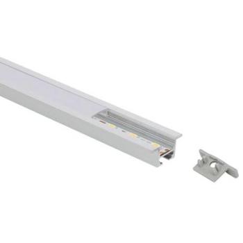 Perfil de Aluminio Empotrable para Techo con Clips y Cubre Tiras LED hasta 12 mm - 2 m