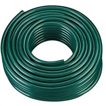 Manguera de Jardín Relaxdays 50 metros, 1/2, PP, Sistema de Riego para Césped y Acelgas, Verde Oscuro