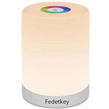 FiDi Tek Lámpara LED Luz Nocturna Regulable, Infantil, Diseño de Control Táctil, para Escritorio Recargable y Camping, 2.4 W