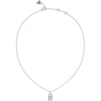 Collar Guess Shiny Padlock de acero plateado