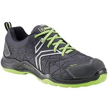 Zapatos de seguridad bajos Kapriol Spider color negro/verde T43 con puntera de acero y forro transpirable, talla 43 EU