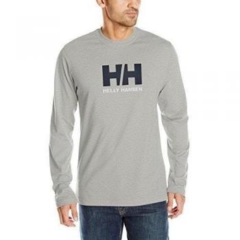 Helly Hansen HH LOGO LS TEE - Camiseta para hombre, color gris, talla L