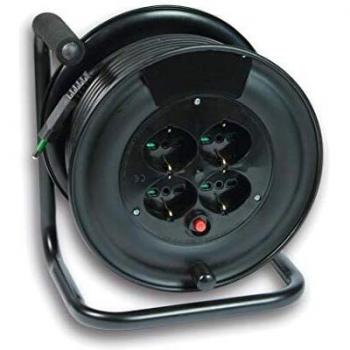 Enrollador de cable FME 14.611, 25 m, 4 salidas, 3x1.5 mm², Schuko