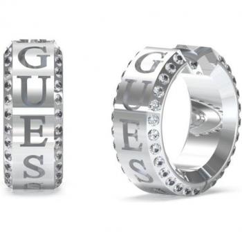 Pendientes Guess Just guess de acero plateado