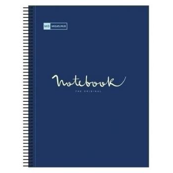 Pack de 5 Miquelrius MR46101 - Cuadernos de Emoción A5 con Tapa de Plástico y 120 Hojas de 90g - Azul Marino