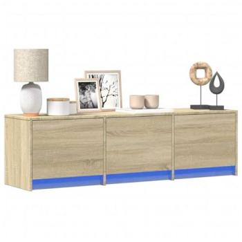 Mueble de TV Sonoma con LED 140 x 34 x 40 cm Madera de Ingeniería