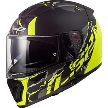 103902954XXS - LS2 FF390 Breaker Feline Motorcycle Helmet XXS Matt Black H-V Yellow